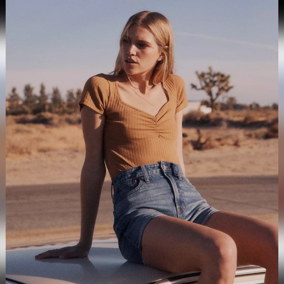 🆕Madewell | THE PERFECT JEAN SHORT Hi Rise Cutoff Jean Shorts Women's Size 33 - Picture 5 of 10